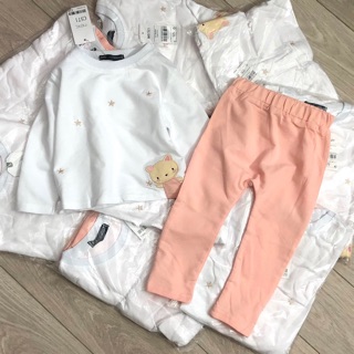 (8-18kg) Bộ nỉ bé gái mèo kitty trắng hồng N.e.x.t