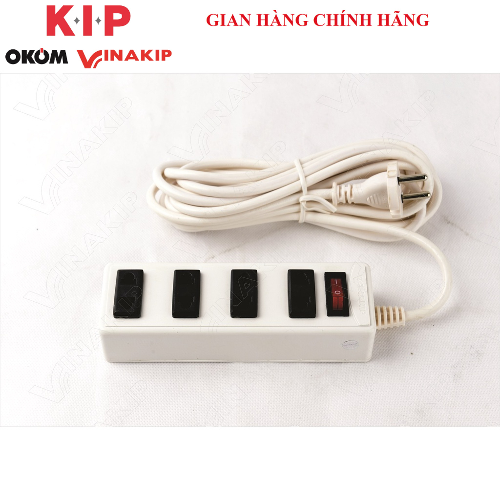 Ổ cắm VINAKIP 4 ngả 2 cực liền dây-3 mét/5mét