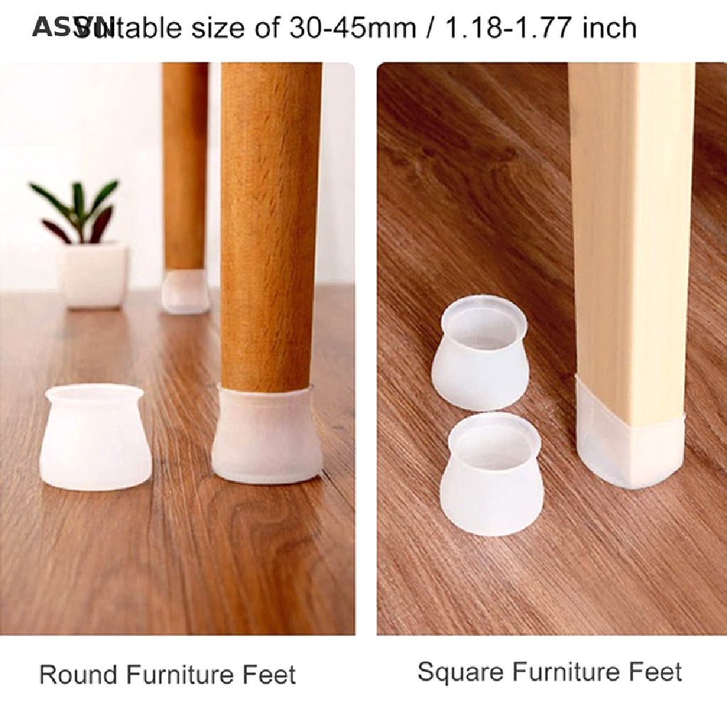 Bộ 4 miếng bọc chân bàn ghế bằng silicone chống trượt