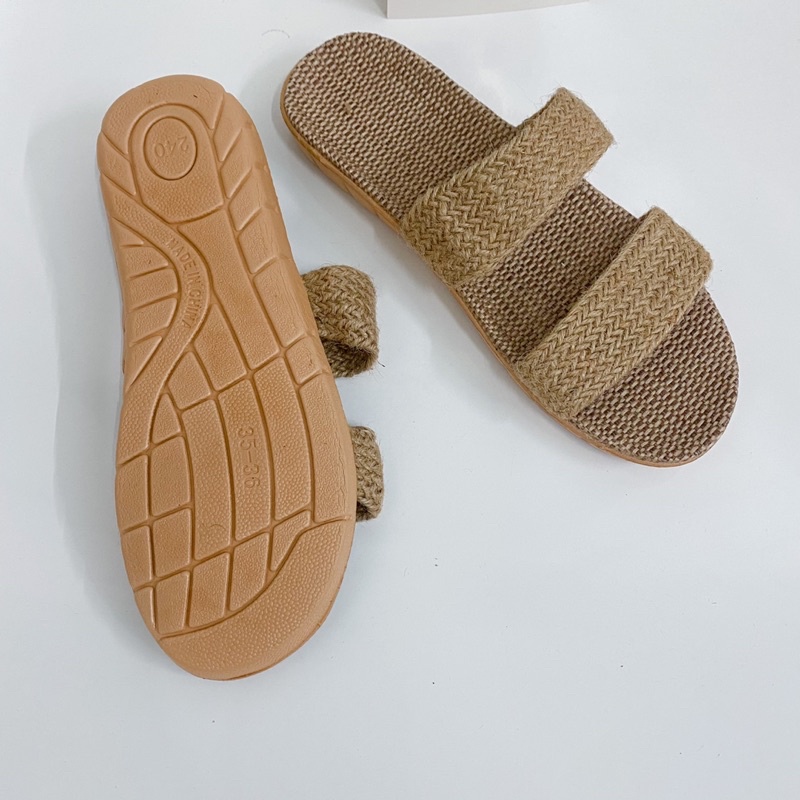 Dép Cói Bố Bông Cúc 2 Ngang Shoes Paradise DC