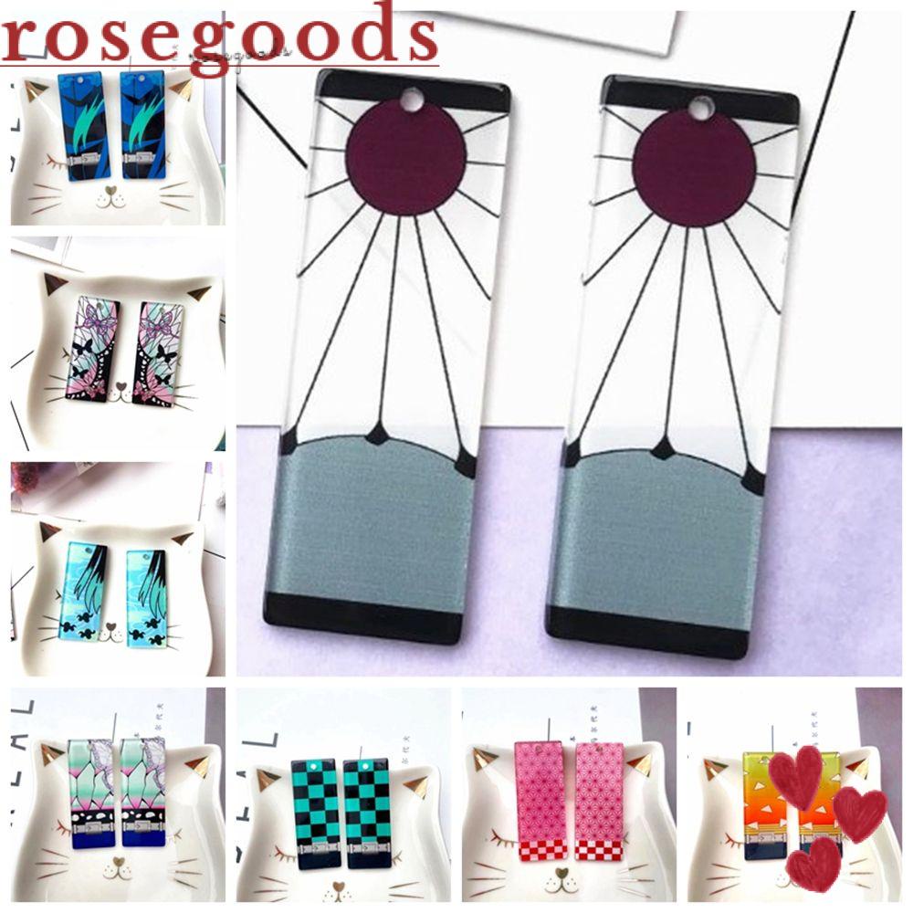 Khuyên Tai Acrylic Hình Hoa Hồng Thời Trang Cho Nam Nữ Tsuyuri Kanawo
