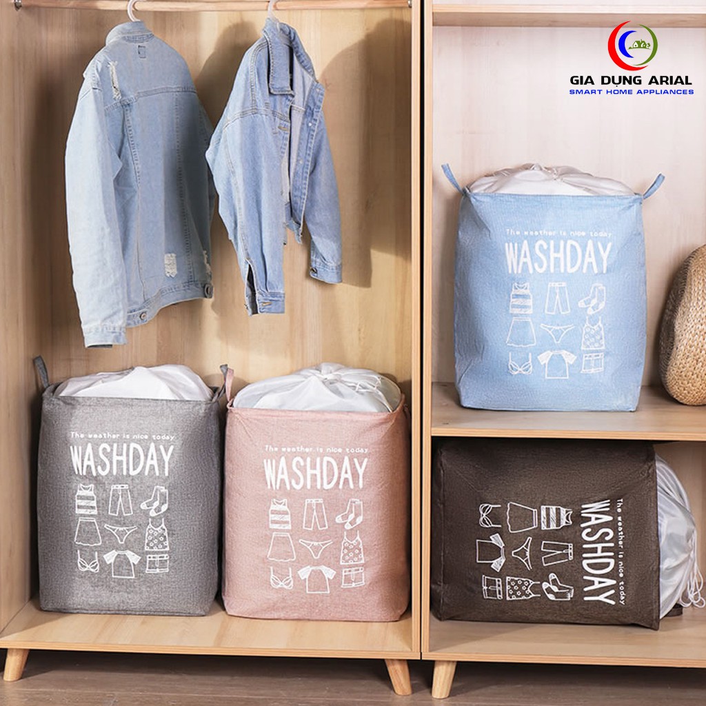 [SALE MẠNH] Túi Đựng Quần Áo Chăn Màn WASHDAY, Khay Xếp Quần Áo Khung Thép Siêu Bền