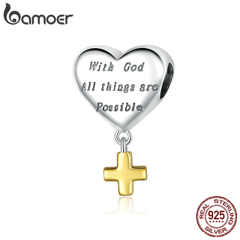 Hạt Trang Sức Bamoer BSC309 Cho Nữ Trang Trí Dây Chuyền/Vòng Đeo Tay Chất Liệu 100% Bạc 925