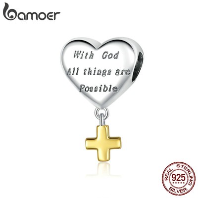 Hạt Trang Sức Bamoer BSC309 Cho Nữ Trang Trí Dây Chuyền/Vòng Đeo Tay Chất Liệu 100% Bạc 925