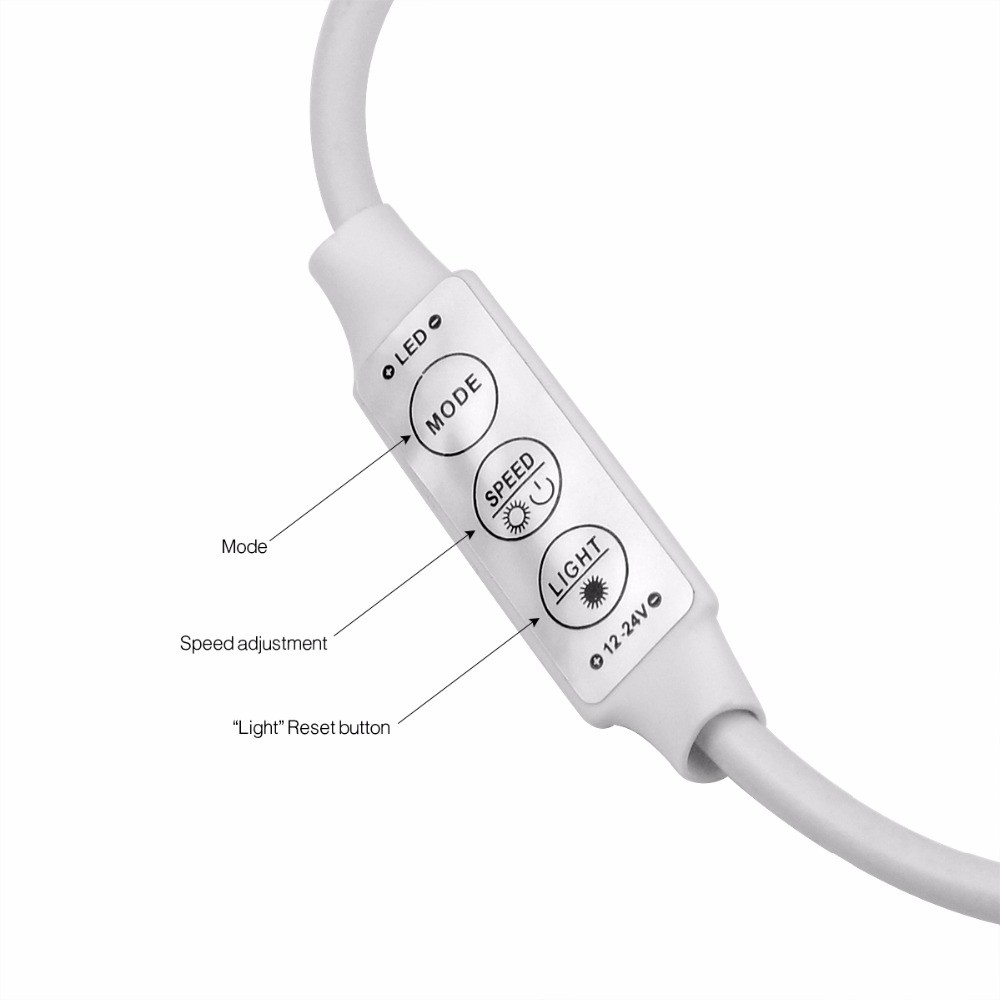 Mạch điều khiển nhỏ gọn 3 phím bấm dùng cho Led đơn sắc 2 pin có thể chỉnh độ sáng (Đầu cắm DC 5.5) | BigBuy360 - bigbuy360.vn