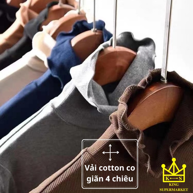 Áo len nữ cao cổ màu trơn áo len giữ nhiệt nhún cổ và ống tay thời trang đẹp