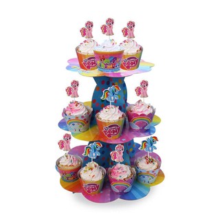 Kệ giấy đựng bánh Cupcake 3 tầng