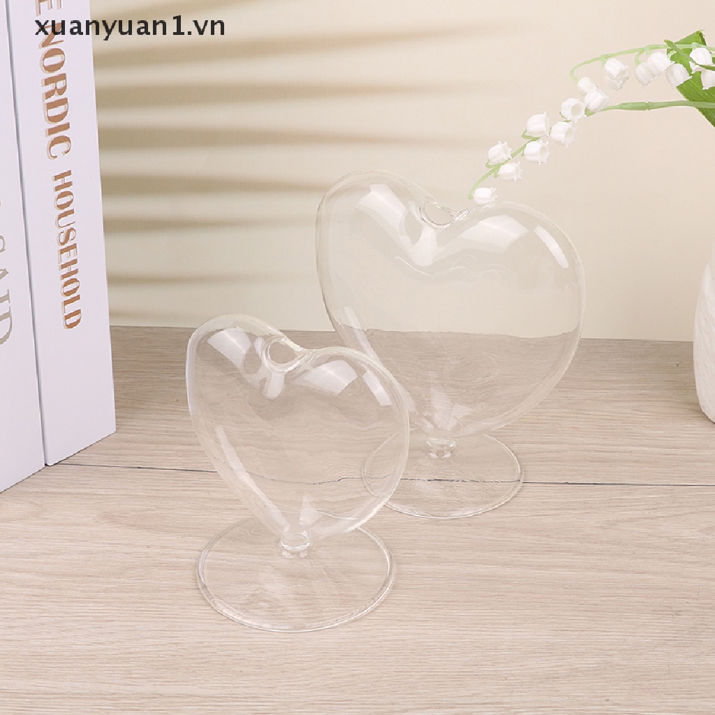 Xuan Bình Hoa Thủy Tinh Hình Trái Tim Sáng Tạo Phong Cách Hàn Quốc Dùng Làm Đạo Cụ Chụp Ảnh Trang Trí