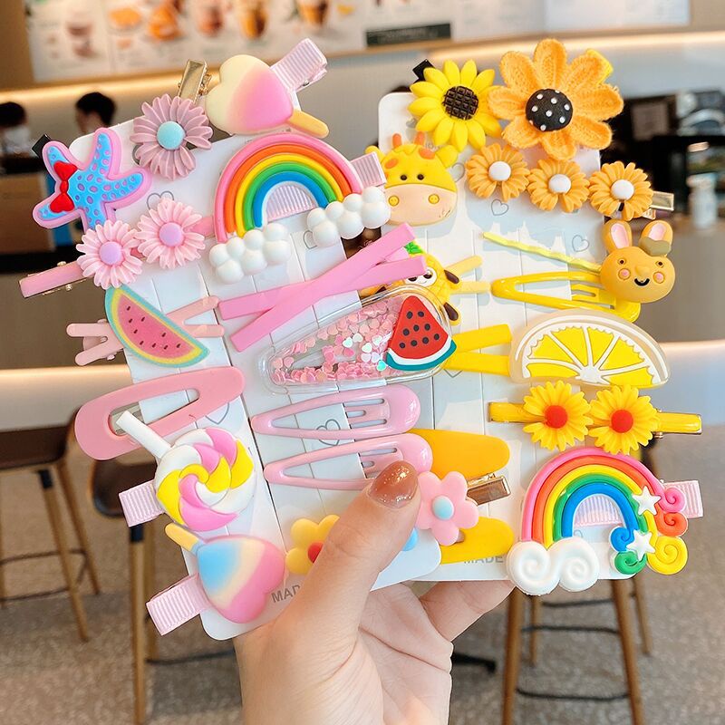 SET 14 KẸP TÓC NƠ nhiều mẫu đáng yêu, dễ thương phong cách Hàn Quốc cho bé