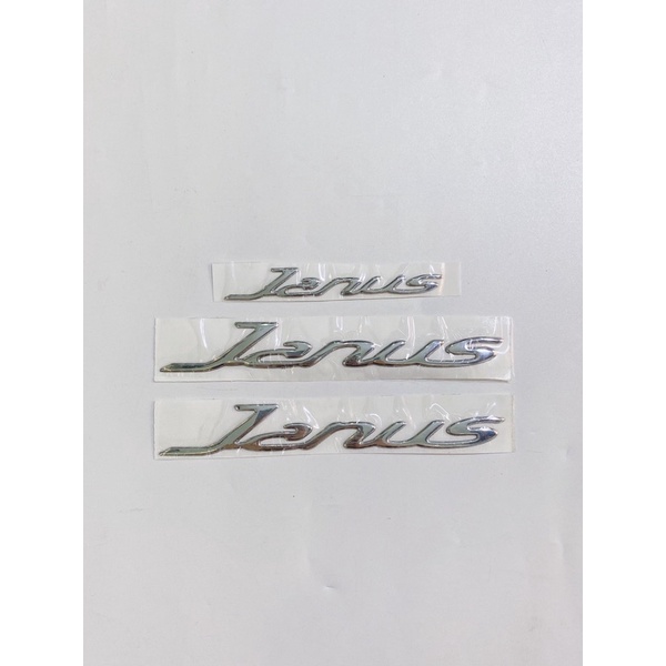 Bộ tem xe Janus chữ nổi dẻo dán trang trí xe, có sẵn keo tiện dụng