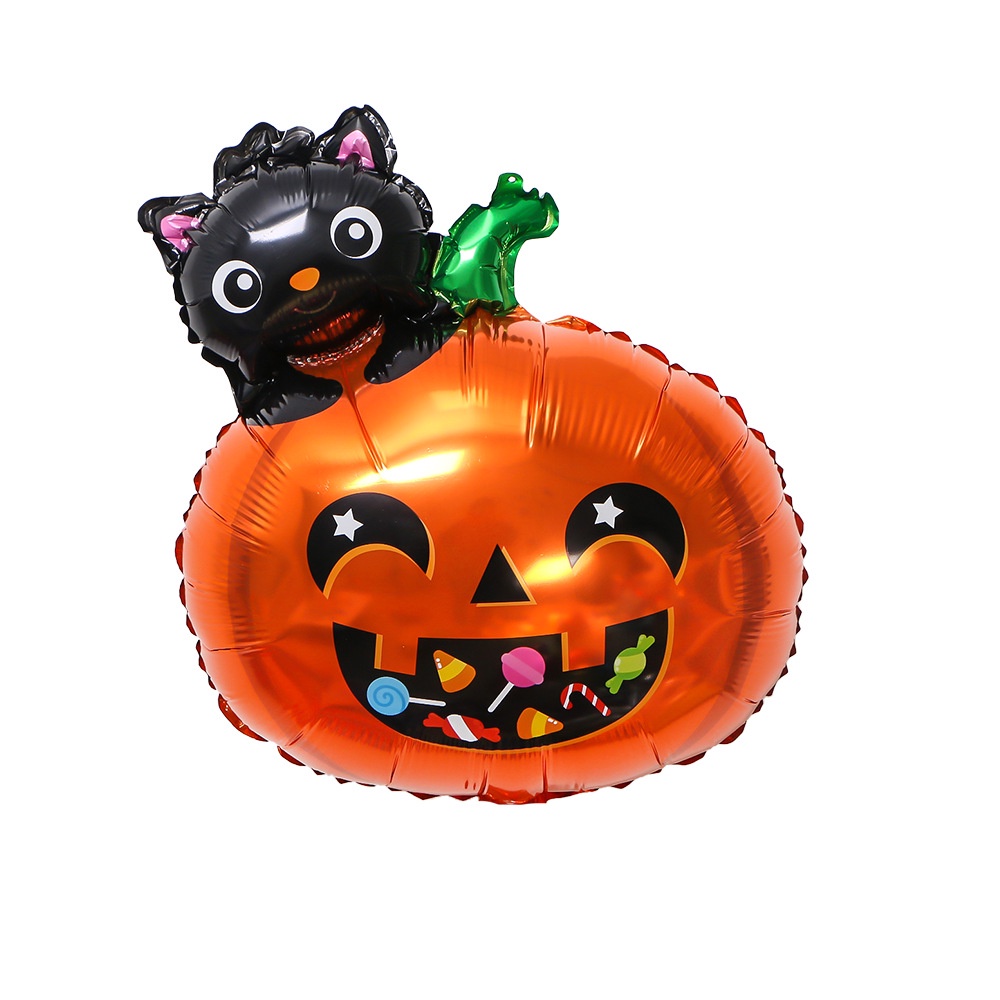Bong Bóng Lá Nhôm Hình Ma Bí Ngô Trang Trí Halloween