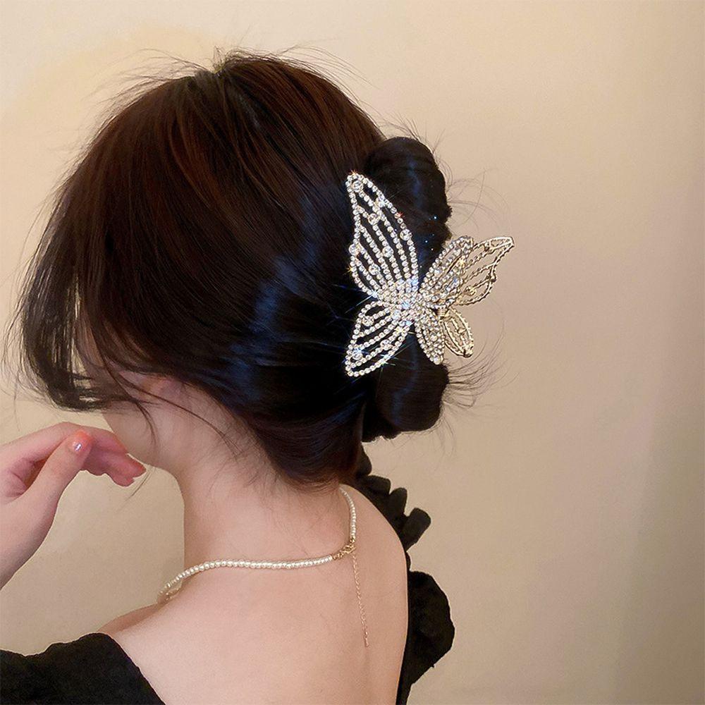 Kẹp Tóc Hình Bướm Phong Cách Goth Ngọt Ngào Cho Nữ|Người Giữ Đuôi Ngựa Hàn Quốc Ngọc Trai