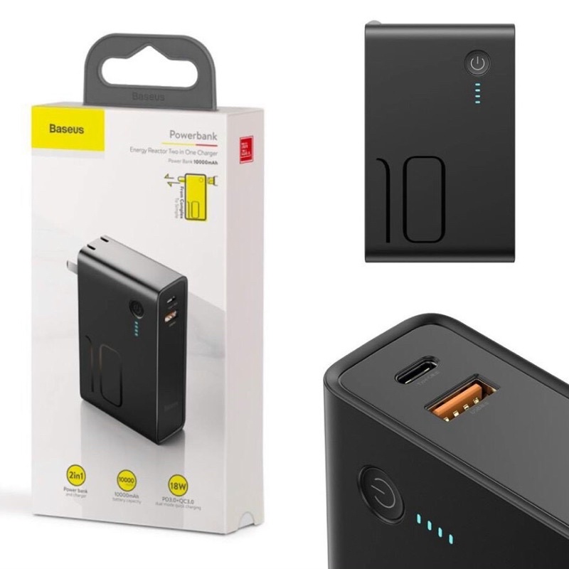Bộ sạc nhanh tích hợp pin dự phòng Baseus Power Station 2in1 10000mAh PD3.0/ QC3.0 (18W Type C and USB Double