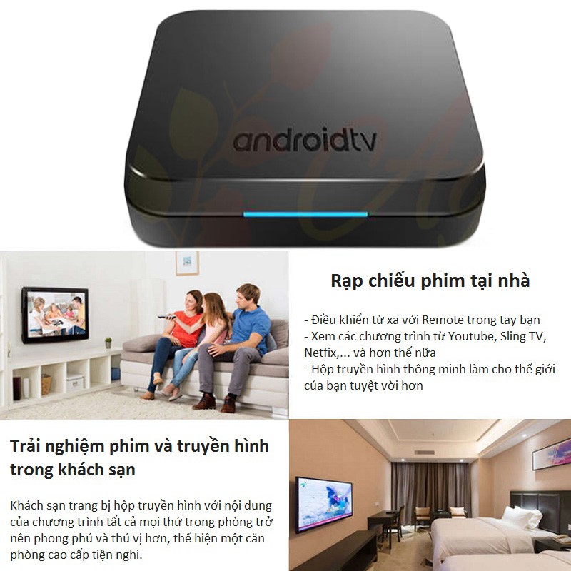 Android tivi thông minh km9 Mecool pro voice android tivi box 4GB RAM 32G ROM điều khiển giọng nói và cử chỉ có cài sẵn