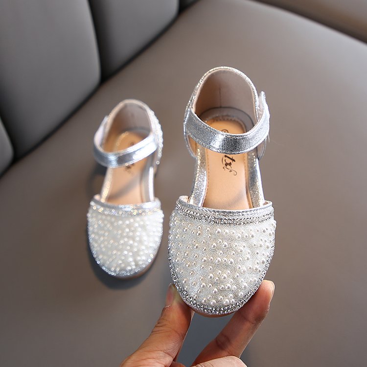 Giày Búp Bê Đế Mềm Đính Ngọc Trai Xinh Xắn Cho Bé Gái