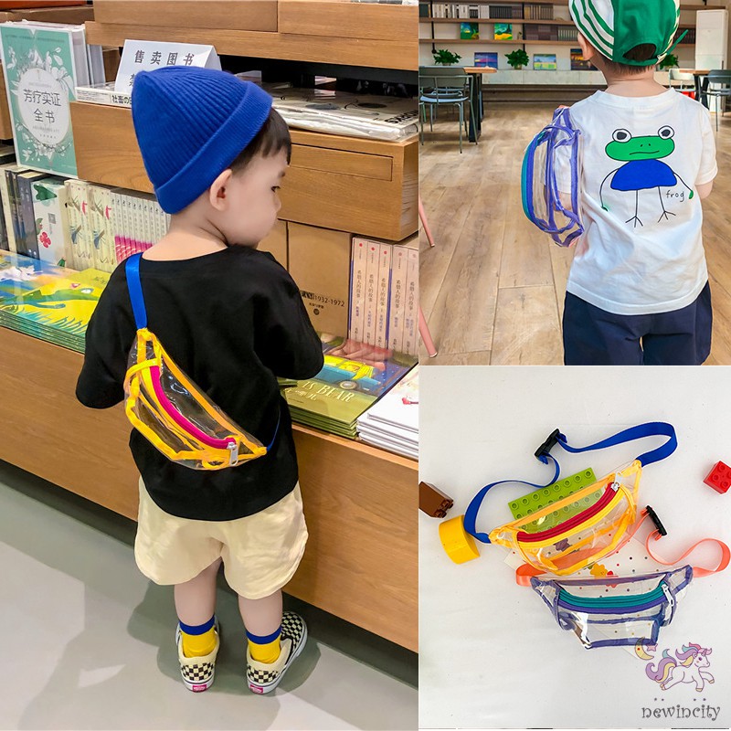 Túi đeo chéo trong suốt màu sắc phong cách Hàn Quốc cho bé