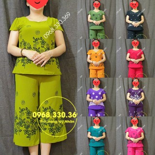 Đồ bộ trung niên thun ladong họa tiết siêu đẹp
