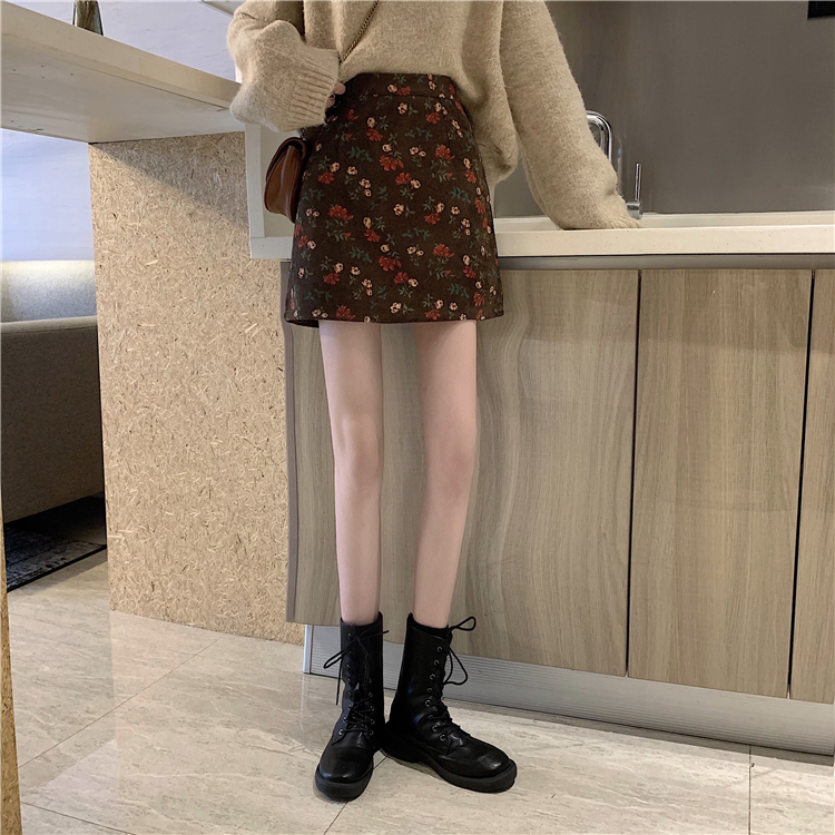 [Mã FAGREEN55 giảm tới 30K đơn 99K] Chân Váy XIAOZHAINV Lưng Cao Họa Tiết Hoa Phong Cách Hàn Quốc Retro | BigBuy360 - bigbuy360.vn