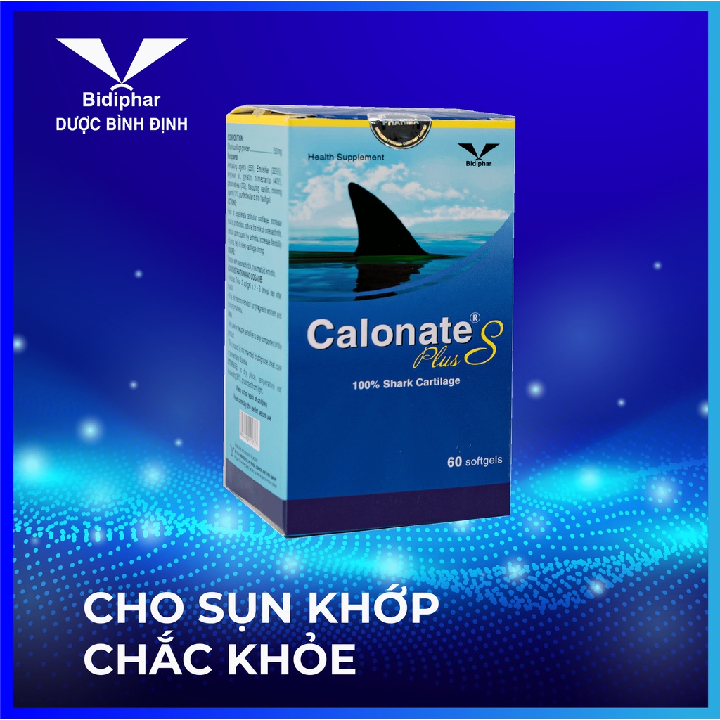Calonates Plus- Sụn Cá Mập Nguyên Chất 750mg - Lọ 60 Viên