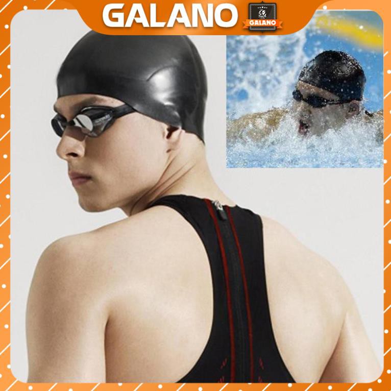 Mũ bơi silicon GALANO unisex trùm kín đầu chống nước cho người lớn bơi lội an toàn SS-001159