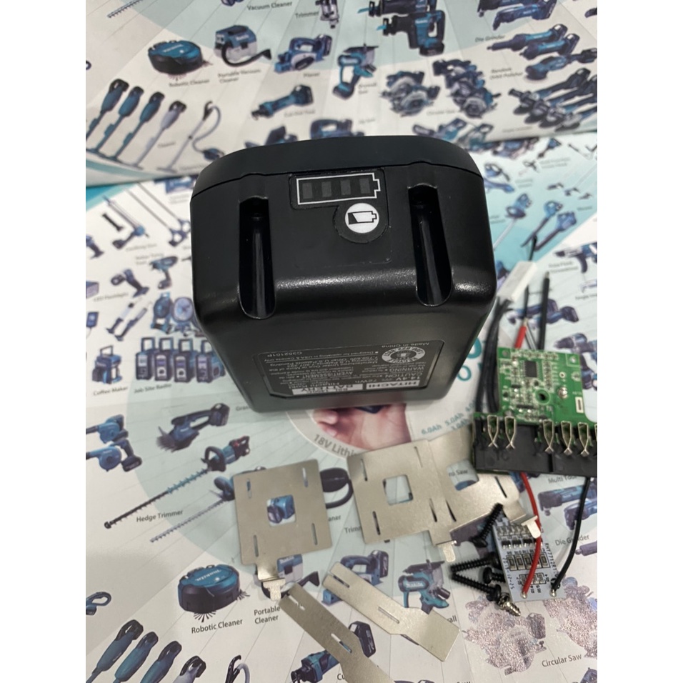 Vỏ mạch pin Hitachi BSL1430 14.4V có led báo pin, nhận sạc zin. ( Full tem). BN.