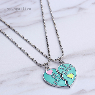 Vòng cổ Tình Bạn Mặt 2 Trái Tim Màu Kẹo Dễ Thương