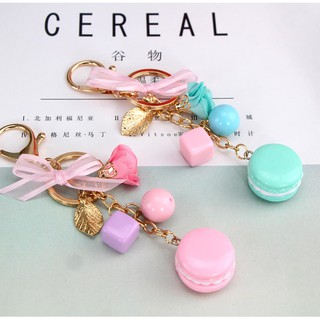 Móc khóa macaron dây nơ