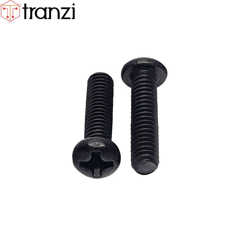 Vít bake đầu cầu thân bu lông mạ đen M2,5x10 - túi 50 cái