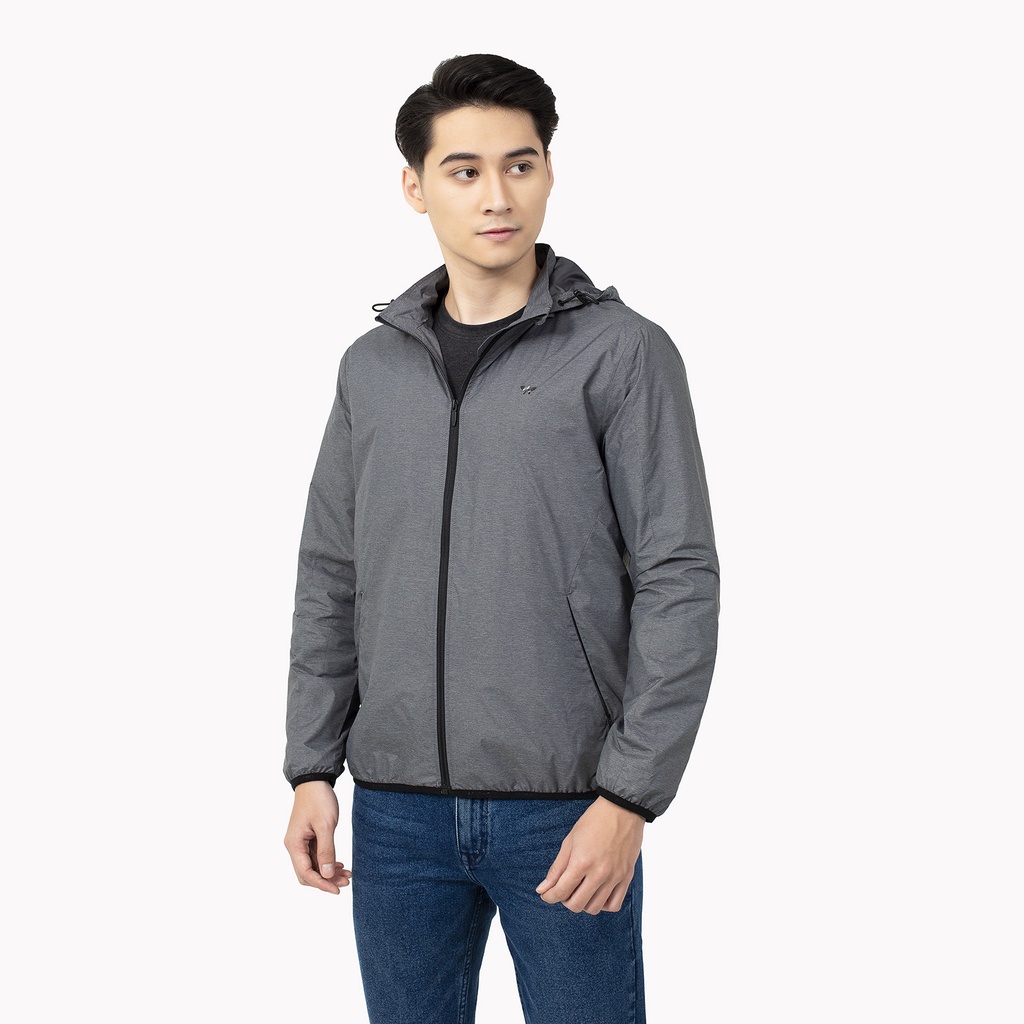 Áo khoác gió hai lớp ARISTINO mũ tháo rời chun viền AJK006W1