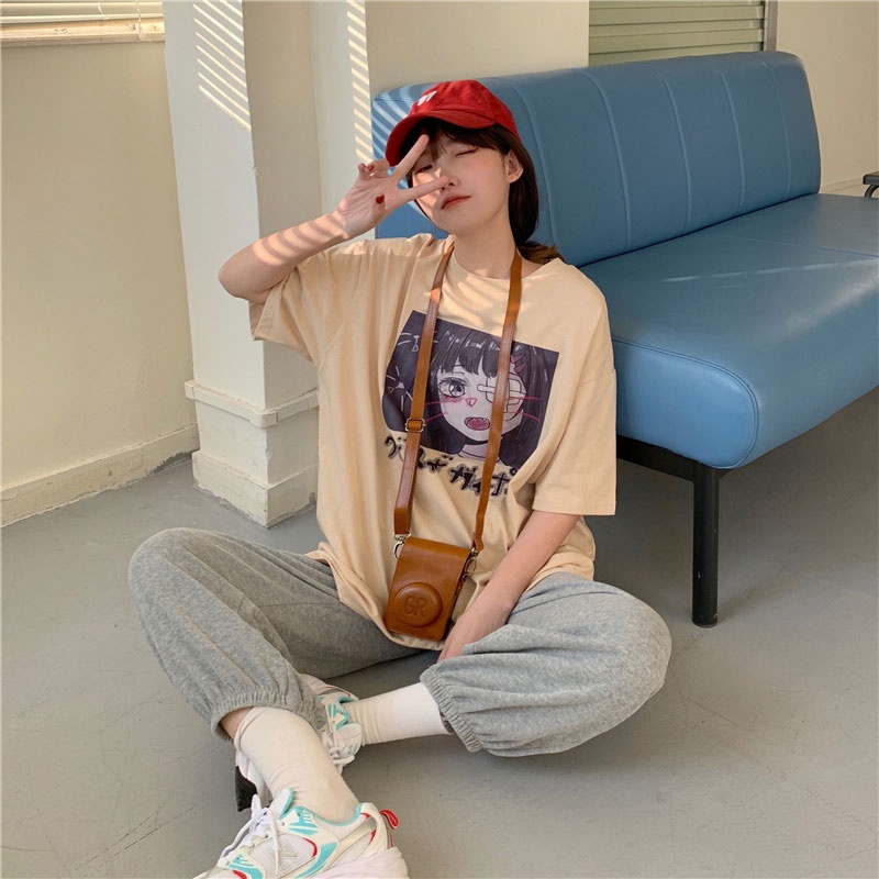 Áo thun XINLANYASHE ngắn tay dáng rộng phong cách hàn quốc cho nữ