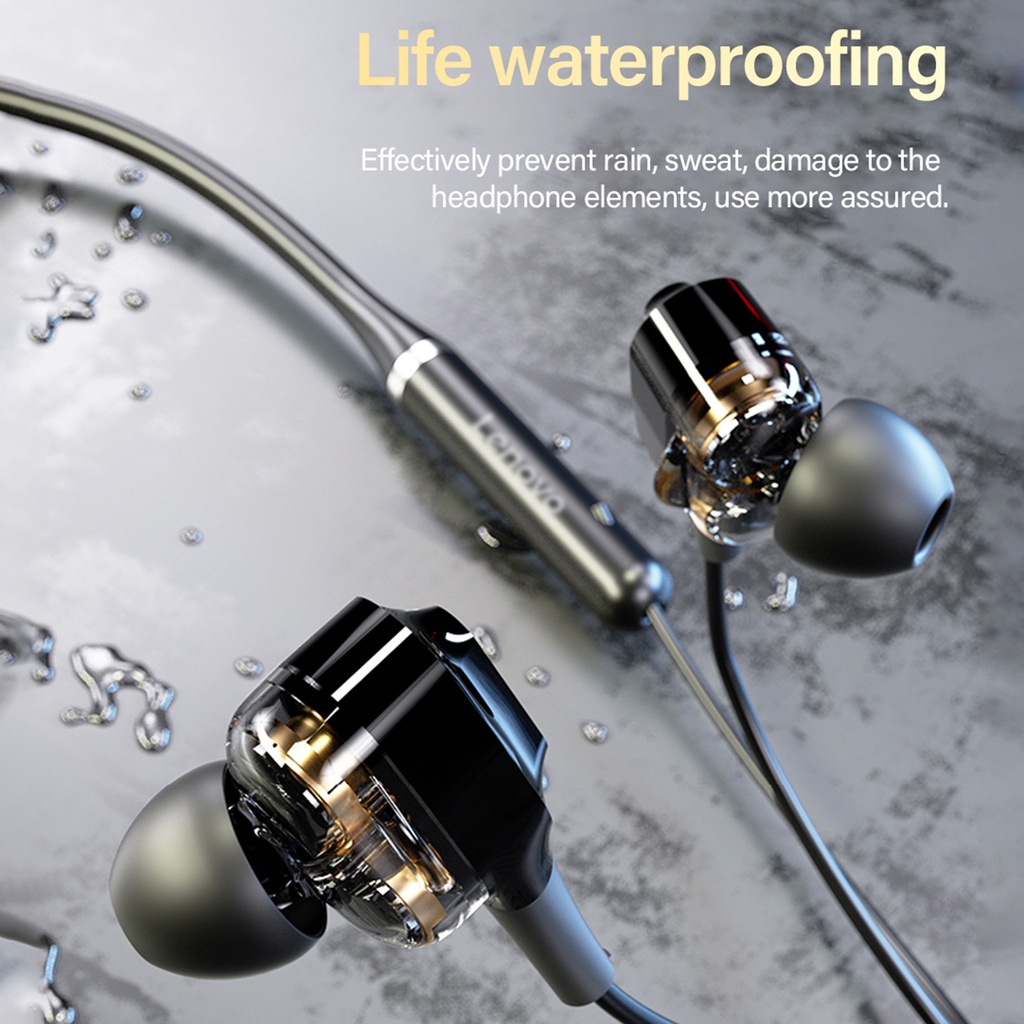 Tai nghe LENOVO XE66 Bluetooth 5.0 chống ồn có dây đeo cổ âm thanh nổi