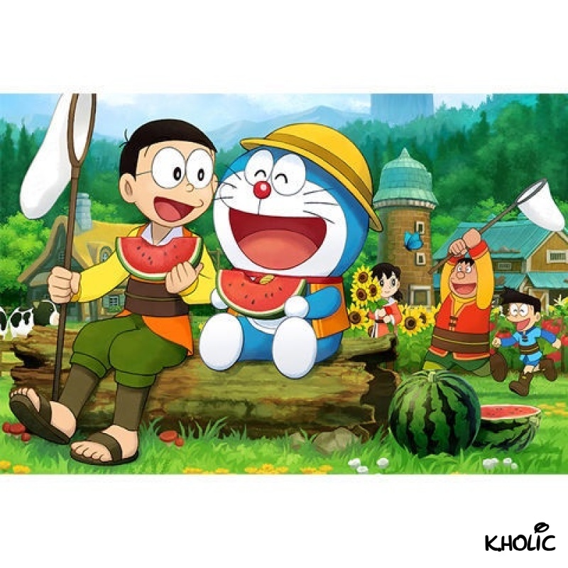 Doraemon Bộ Xếp Hình 300 / 500 / 1000 Mảnh Ghép Hình Bằng Gỗ