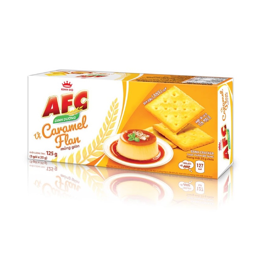 Bánh quy cracker AFC vị Caramel Flan hộp 125g