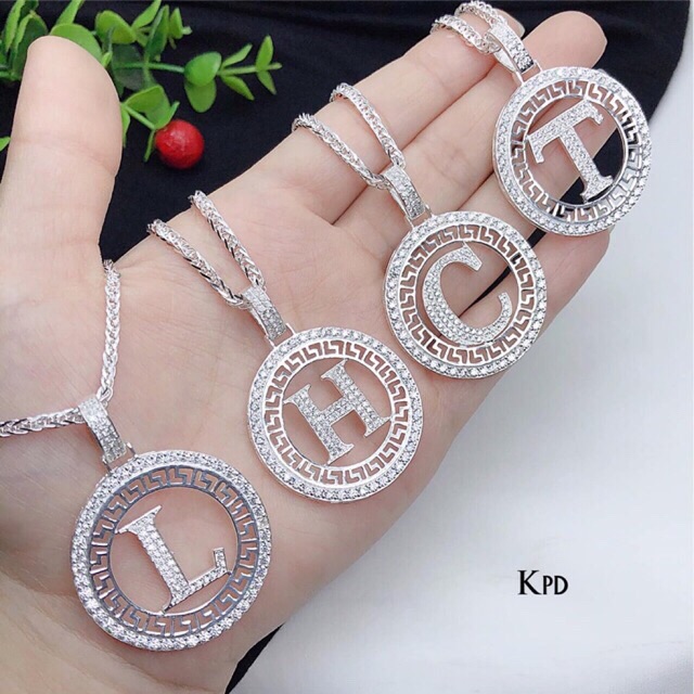 Mặt dây chuyền nam bạc ta hình chữ cái-Minh Tâm Jewelry