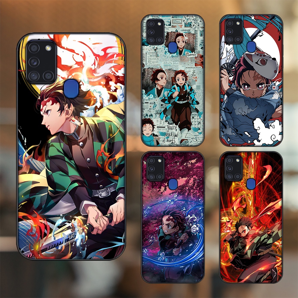 Ốp lưng Samsung A21S viền đen in hình Tanjiro Kimetsu No Yaiba