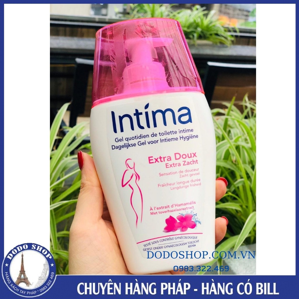 Dung dịch vệ sinh phụ nữ Intima của Pháp chai 200ml, rất lành và dịu nhe, bảo vệ bạn mỗi ngày.