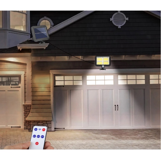 Đèn led siêu sáng cảm biến chuyển động 100 LED pin tách rời lắp mái hiên cầu thang