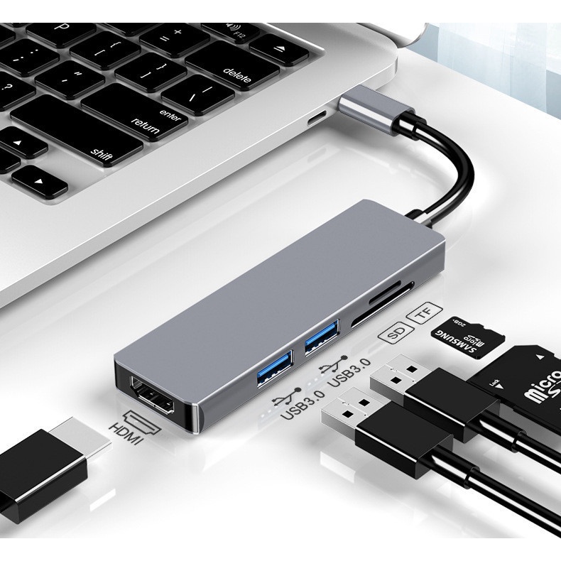 Hub chia USB Type-C 5 Cổng HDMI/2*USB 3.0/SD/TF | BigBuy360 - bigbuy360.vn