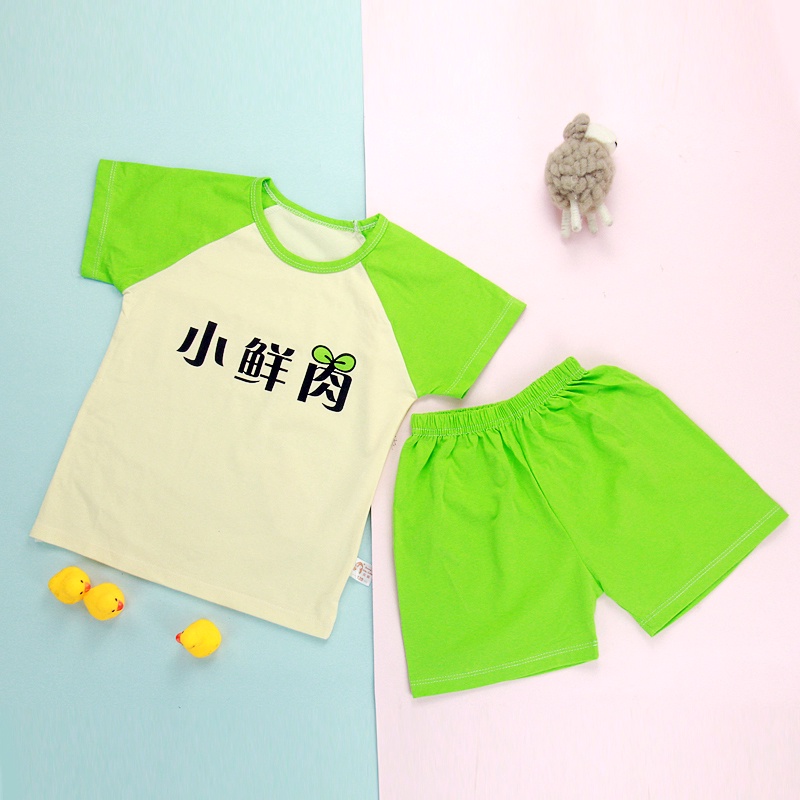 Set Áo Thun Tay Ngắn Chất Liệu cotton + Quần short Họa Tiết Hoạt Hình Thời Trang Mùa Hè Cho Bé Từ 0-6 Tuổi