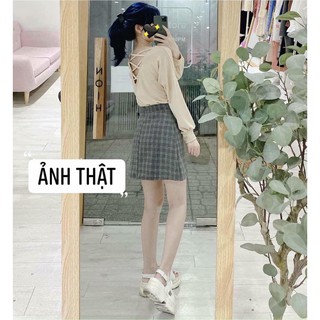 Set Áo Chân Váy Kẻ Thu Đông