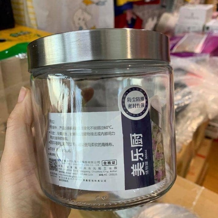 Hũ thủy tinh nắp inox DELI size 900-1250-1650-2100ML cao cấp đựng nhiều loại thực phẩm bảo quản tốt hơn [HOÀN XU]