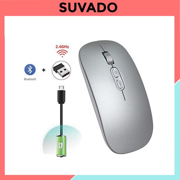 Chuột Không Dây M103 Chuột Bluetooth wireless 2 chức năng tự sạc cho laptop Macbook Ipad, Pin Sạc 1600 Dpi