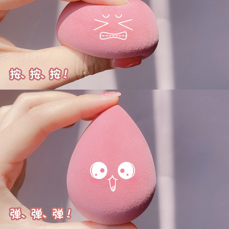 Hộp 4 mút trang điểm mềm mại hình quả trứng tán phấn nền màu kẹo xinh xắn