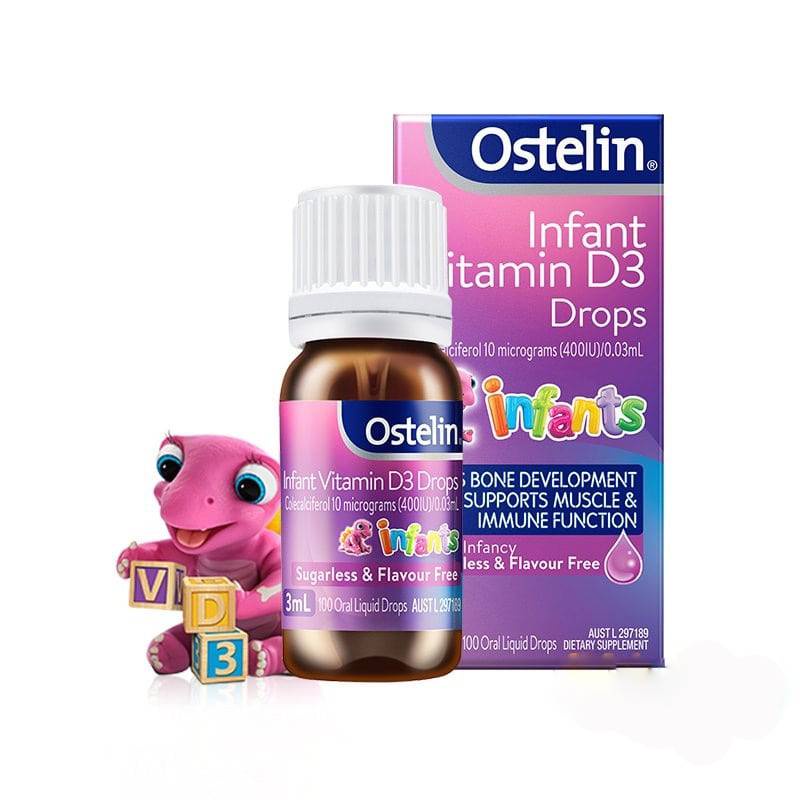 [Hàng Chuẩn ÚC] Ostelin Infant Vitamin D3 Drops - Bổ sung canxi nước cho bé sơ sinh 2.4ml