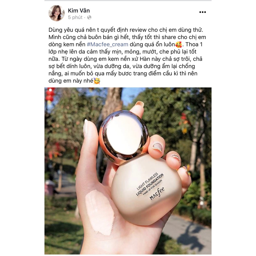 【có sẵn】Kem nền + che khuyết điểm + dưỡng ẩm lâu trôi thiết kế chai hình bóng đèn MACFEE (Hàng chính hãng) | BigBuy360 - bigbuy360.vn