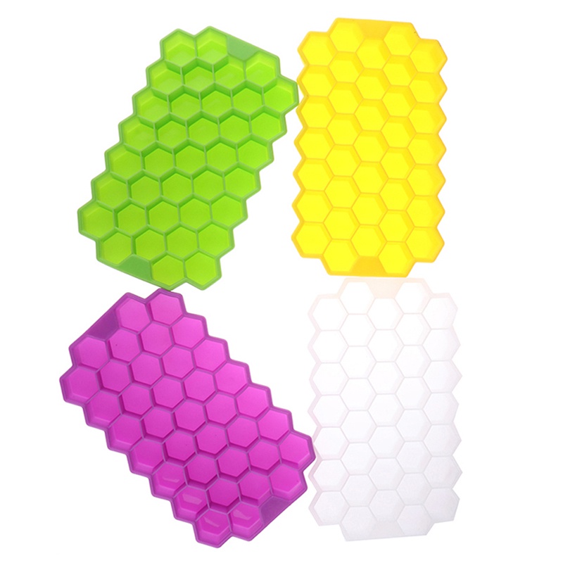 [ep*vn]37 Cubes Home Honeycomb Shape Silicone Ice Cube Tray Mold Storage Container