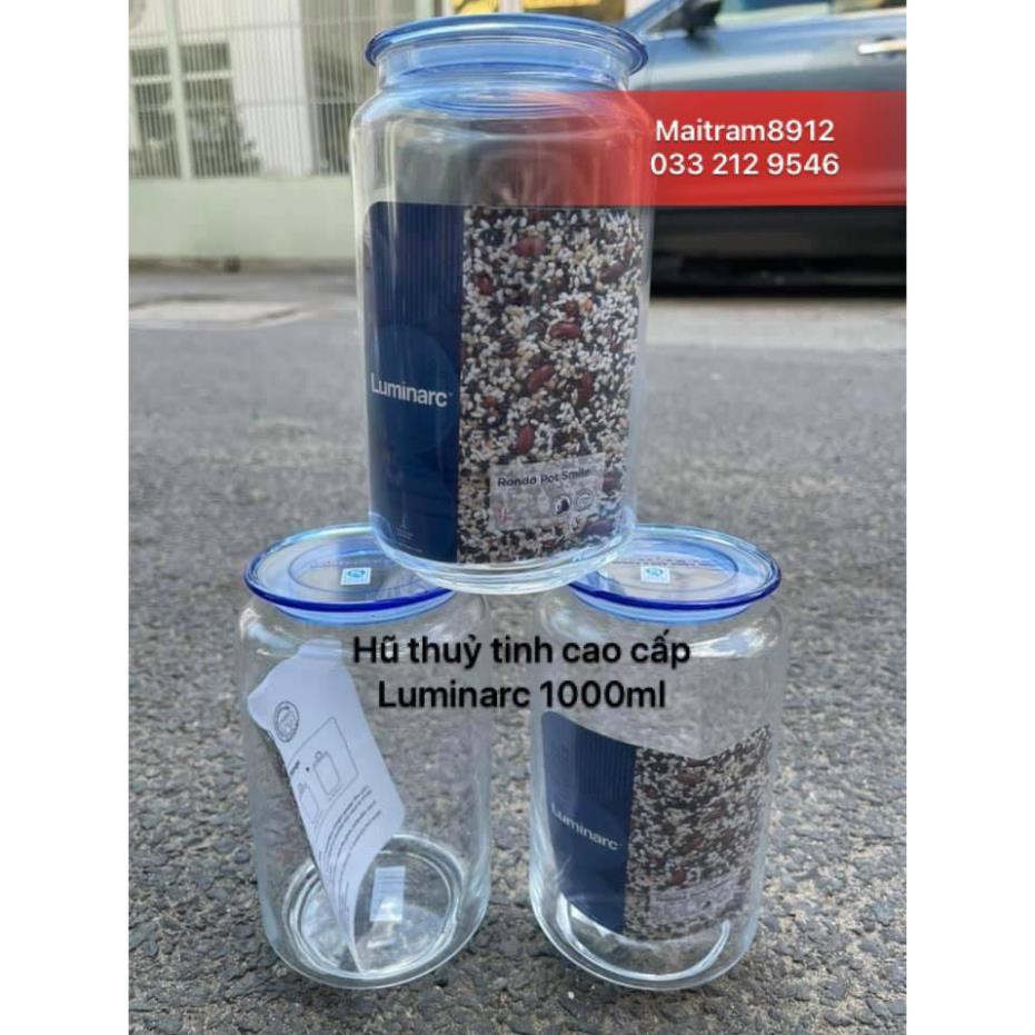 Hũ thủy tinh 500ml đến 1000 ml . Hộp tròn thủy tinh Rondo Luminarc 500ml/1000ml/1L/1 lit cao cấp