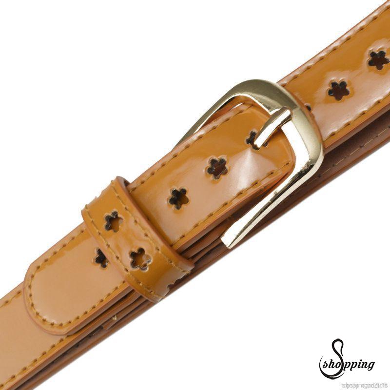 Thắt lưng da PU bản nhỏ 7 màu tùy chọn