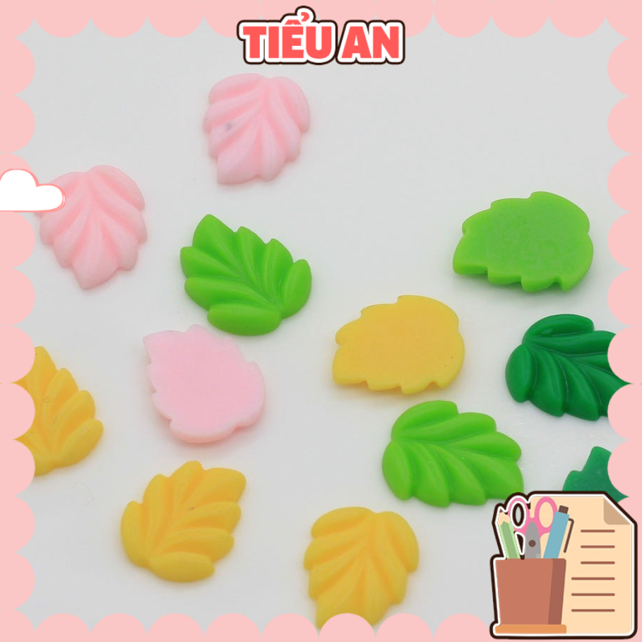 Charm (C382) slime/ Dụng Cụ Charm Trang Trí [Ko Keo &amp; Nút] Hình Chiếc Lá (1.6x2cm)