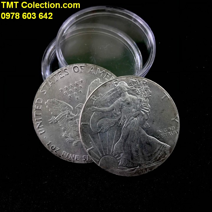 Xu Mỹ 1 Dollar Liberty 1906 FAKE; mặt trước của đồng xu khắc họa hình Nữ Thần Tự Do; Đường kính của xu là 4cm- SP005318